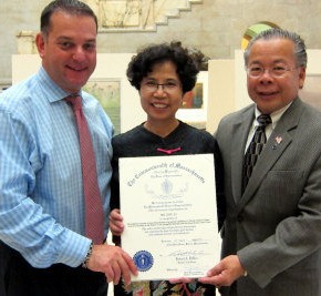 Zou Li Personal Art Exhibit at the State House in Nurses Hall, Boston